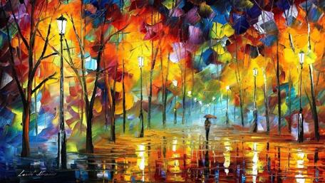 Autumn Hues of Rainy Reflections wallpaper