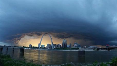 Dramatic Storm Over St Louis Skyline wallpaper
