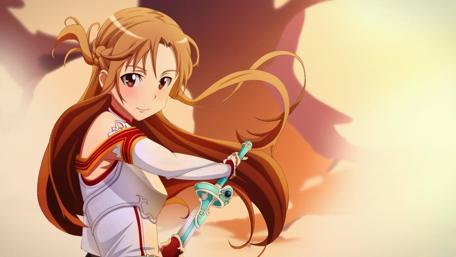 Graceful Asuna in Warm Glow wallpaper