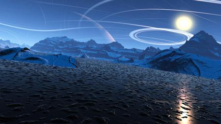 Celestial Ice and Cosmic Rings wallpaper