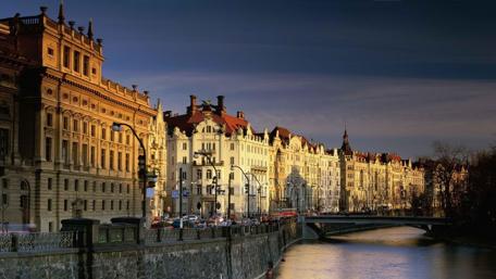Prague and Vltava River wallpaper