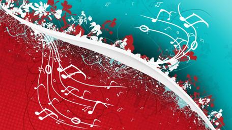 Melodic Abstraction in Red and Blue wallpaper