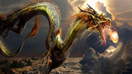 Dragon's Fury Unleashed in a Mystical Realm wallpaper