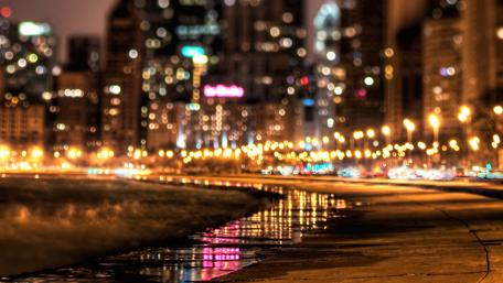 City Lights Glow at Night wallpaper