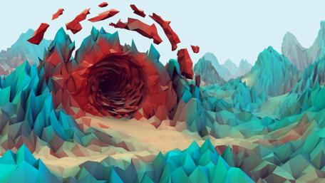 Surreal Low Poly Vortex wallpaper