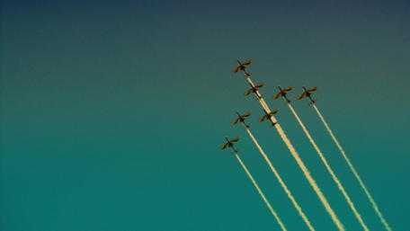 Aerial Precision of Military Aircraft Formation Flyby wallpaper