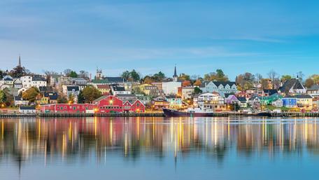 Colorful City Reflections in Nova Scotia wallpaper