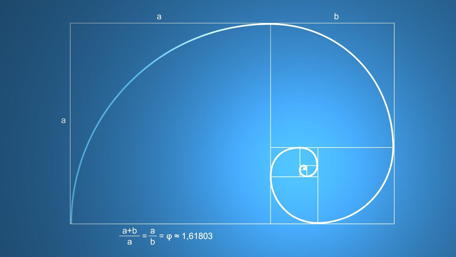 Golden Ratio Elegance Rendered in Blue wallpaper
