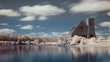 Majestic Winter Castle by the Lake wallpaper