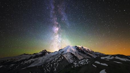 Milky Way Over Mountain Peak wallpaper