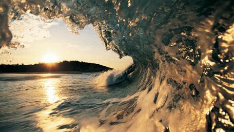 Golden Waves at Sunset Memories of Nature's Beauty wallpaper