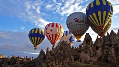 Breathtaking Balloon Adventure Over Cappadocia Sky wallpaper