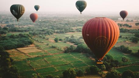 Soaring Above the Scenic Farm Landscape wallpaper