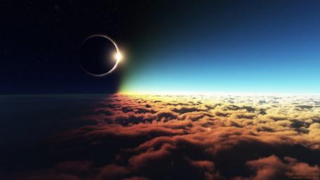 Eclipse Over a Sea of Clouds wallpaper