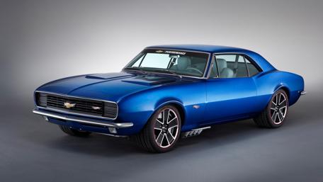 Classic Chevrolet Camaro in Stunning Blue Finish wallpaper