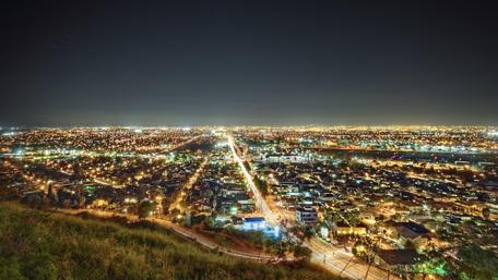 Los Angeles Skyline by Night: A 4K View wallpaper