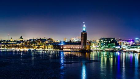 Enchanting Night in Stockholm's Cityscape wallpaper