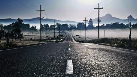 Endless Journey Through Misty Landscapes wallpaper