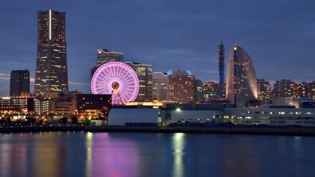 Vibrant Night in Yokohama Bay wallpaper