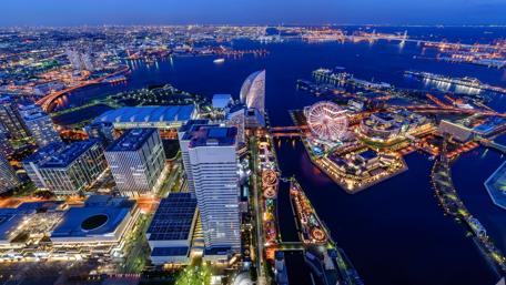 Vibrant Night Cityscape of Japan wallpaper