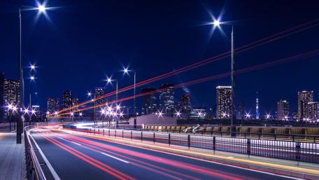 Vibrant Night Lights of a Japanese City wallpaper