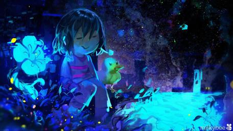 Undertale Serenity in the Glowing Forest wallpaper