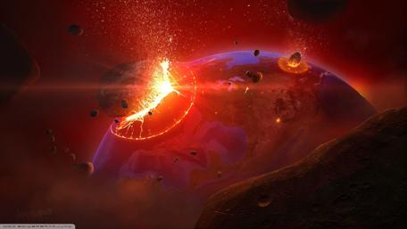Meteor Collision with Planetary Catastrophe wallpaper