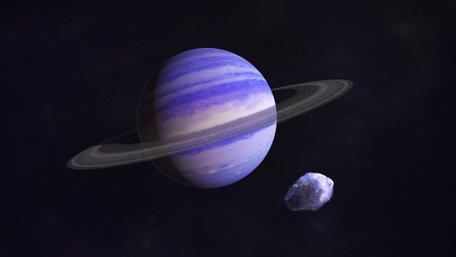 Mysterious Neptune and Its Enigmatic Moon wallpaper