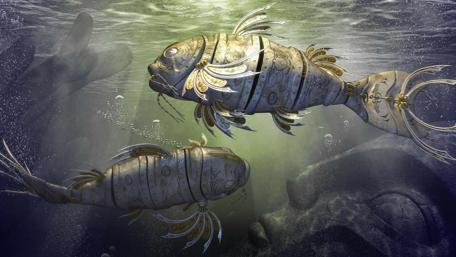 Mechanical Fish in Enchanted Waters wallpaper