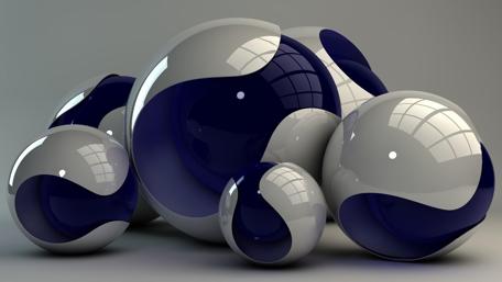 Gleaming Spheres in Monochrome Hues wallpaper