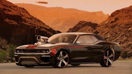 Muscle Car Majesty: Ford Mustang in Dreamy Desert wallpaper