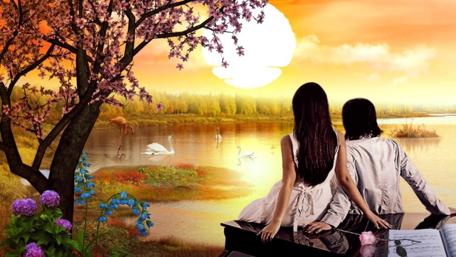 Sunset Serenade by the Lake wallpaper