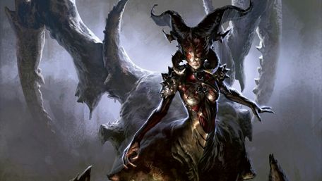 Demon Queen Unleashed in the Dark Realm wallpaper