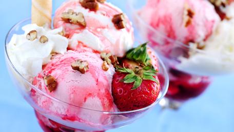 Strawberry Ice Cream Delight in 4K wallpaper