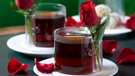 Red Roses and Relaxing Tea Time in 4K wallpaper