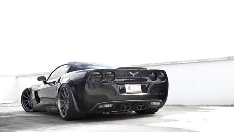 Sleek Black Chevrolet Corvette Z06 wallpaper