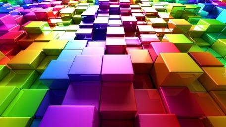 Vibrant 3D Colorful Blocks Wallpaper wallpaper