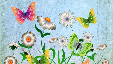 Butterfly Garden Dreamscape wallpaper