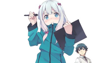 Sagiri Izumi Holding Her Drawing Tablet wallpaper