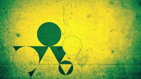 Geometric Harmony in Green Tones wallpaper