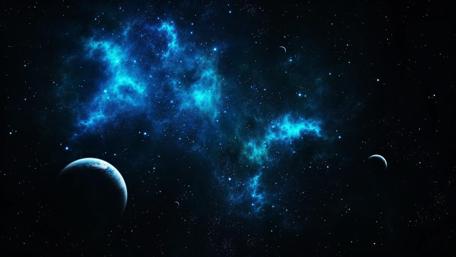 Cosmic Symphony in Blue wallpaper