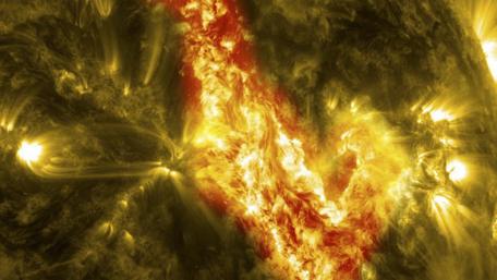 Solar Flare Spectacle of the Sun's Fury wallpaper