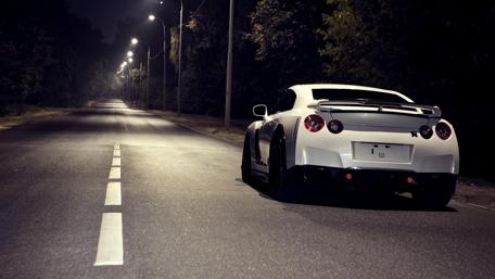 Nissan GTR R35 Under the Moonlit Drive wallpaper