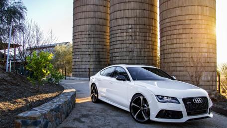 Sleek Audi RS7 in a Stunning Landscape wallpaper