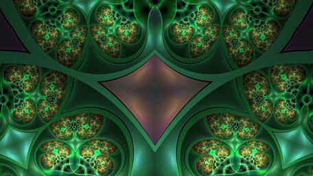 Lush Green Fractal Patterns for Digital Spaces wallpaper