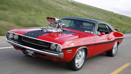 Majestic Red Plymouth Hemi Cuda wallpaper