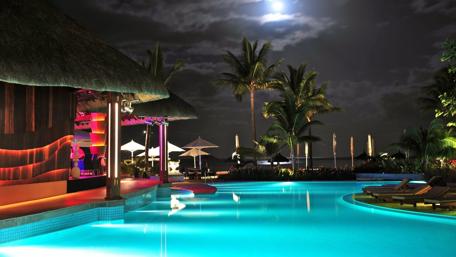 Tropical Night at the Resort Pool wallpaper
