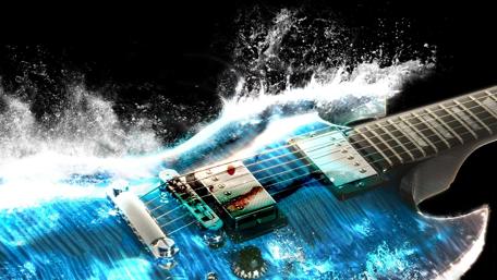 Guitar Unleashed in Watery Symphony wallpaper