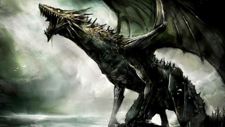 Majestic Dragon in a Mystic Landscape wallpaper