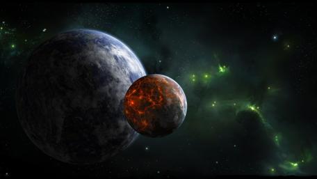 Mystical Celestial Bodies in Deep Space wallpaper